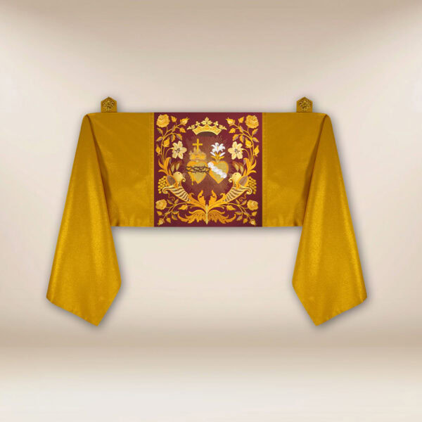 Humeral Veil with Embroidery Heart of Jesus and Mary