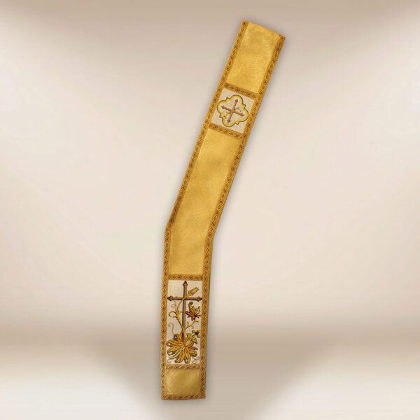 Embroidered Deacon Stole in Gold