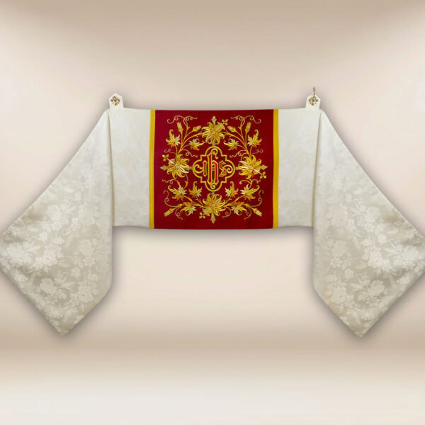 Embroidered shoulder veil "Classico Bianco"