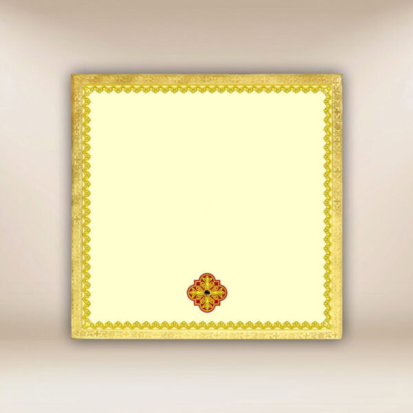 Chalice veil in ecru with a cross