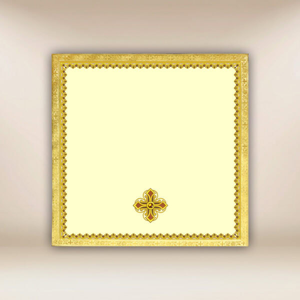 Chalice Veil in ecru with a cross