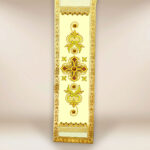 Embroidered deacon stole in ecru with crosses