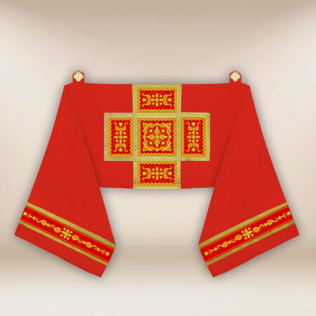 Embroidered shoulder veil "Brillante-Rosso"