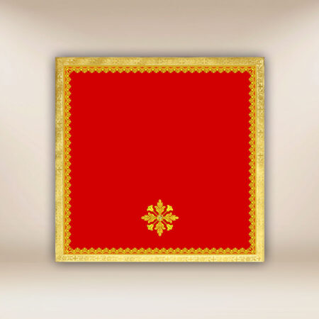 Red embroidered chalice veil