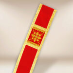 Red embroidered deacon stole