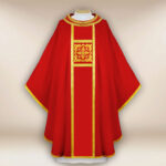 Embroidered chasuble "Brillante-Rosso"