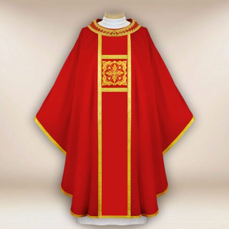 Embroidered chasuble "Brillante-Rosso"