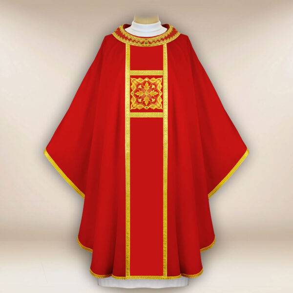 Embroidered chasuble "Brillante-Rosso"
