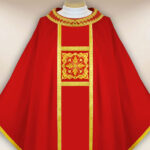 Embroidered chasuble "Brillante-Rosso"