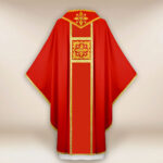 Embroidered chasuble "Brillante-Rosso"