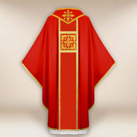 Embroidered chasuble "Brillante-Rosso"