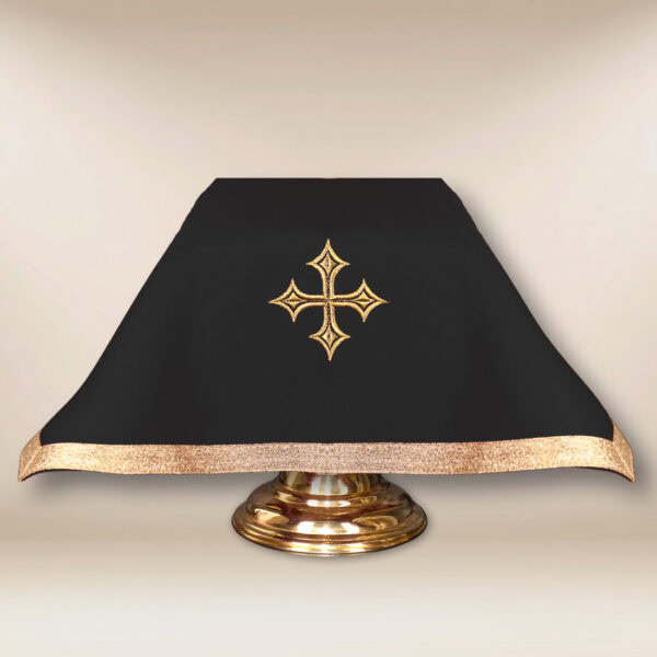 Chalice Veil Black with Gold Decorative Ribbon 45x45cm