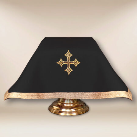 Chalice Veil Black with Gold Decorative Ribbon 55x55cm