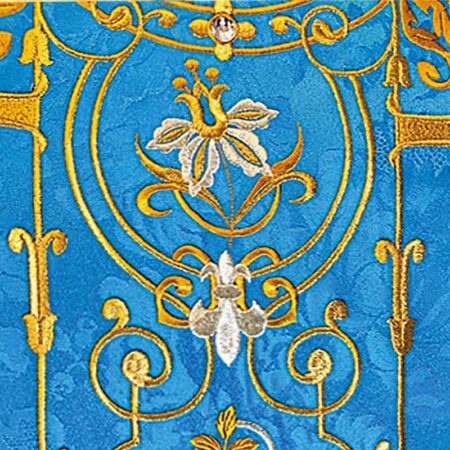 Marian embroidered chasuble in blue