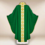 Embroidered green chasuble