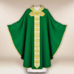 Embroidered green chasuble