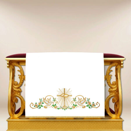Embroidered kneeler cover for weddings