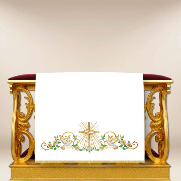 Embroidered kneeler cover for weddings