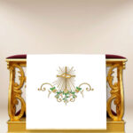 Embroidered kneeler cover for weddings