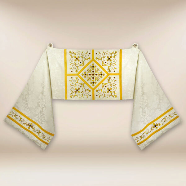 Embroidered shoulder veil "Massimo-Bianco"