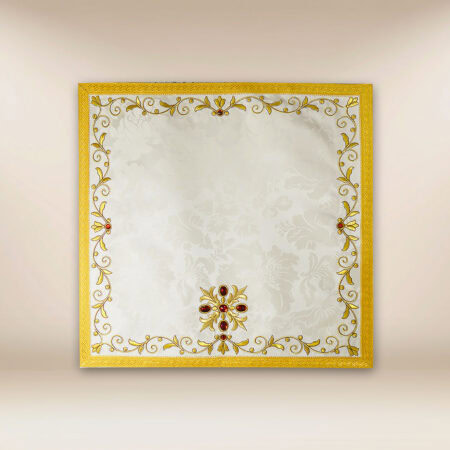 Embroidered chalice veil, ecru