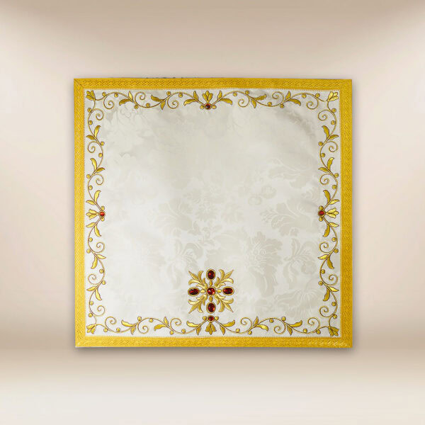 Embroidered chalice veil, ecru