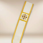 Embroidered Deacon Stole in Ecru
