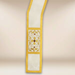 Embroidered Deacon Stole in Ecru