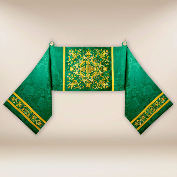 Embroidered shoulder veil "Massimo-Verde"
