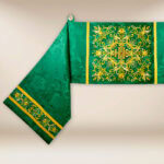 Embroidered shoulder veil "Massimo-Verde"