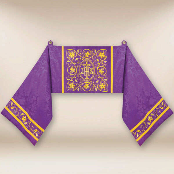 Embroidered shoulder veil "Massimo-Viola"