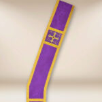 Embroidered deacon stole in purple