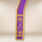 Embroidered deacon stole in purple