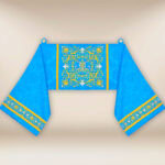 Embroidered shoulder veil "Massimo-Blu"