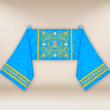 Embroidered shoulder veil "Massimo-Blu"