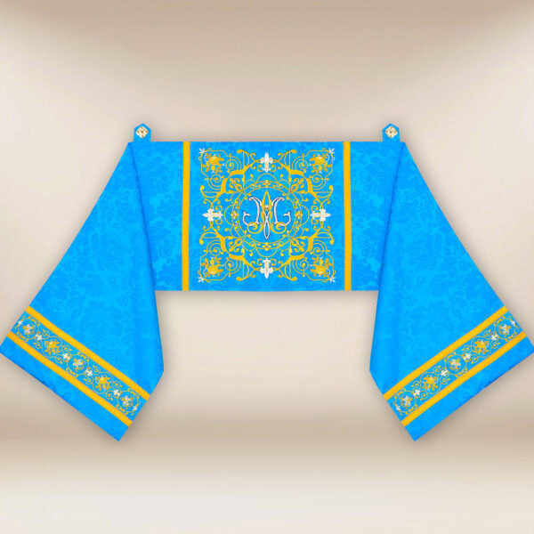 Embroidered shoulder veil "Massimo-Blu"