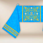 Embroidered shoulder veil "Massimo-Blu"