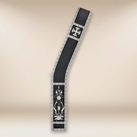 Embroidered deacon's stole "Massimo-Nero"