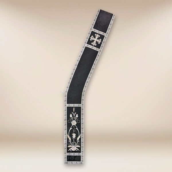 Embroidered deacon's stole "Massimo-Nero"