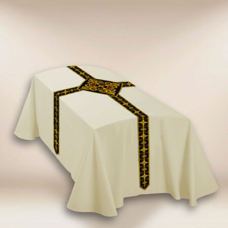 Embroidered ecru Kir for casket