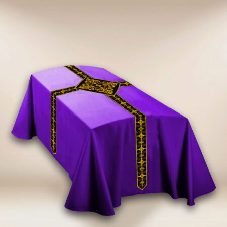Embroidered purple Kir for casket