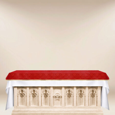 Red jacquard altar cover