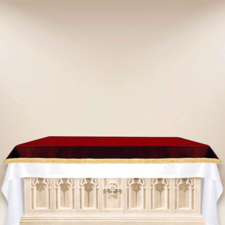 Burgundy plush altar cover