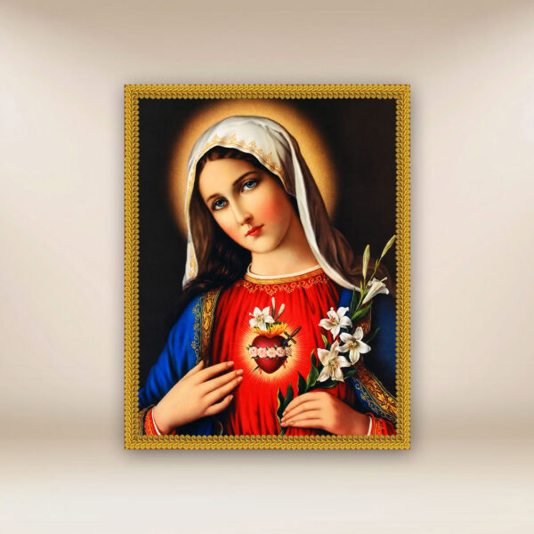 image on fabric Heart of Mary