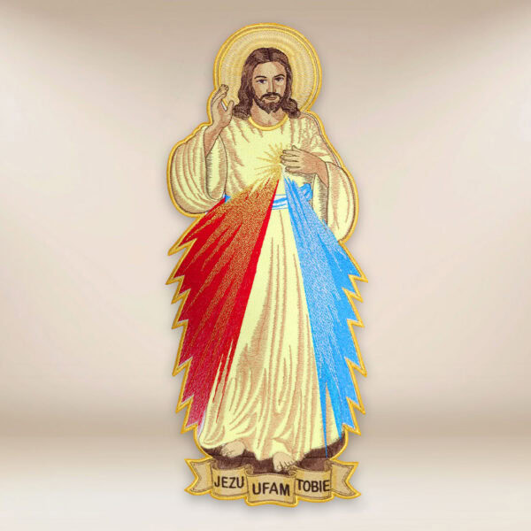 embroidered application Jesus Mercy