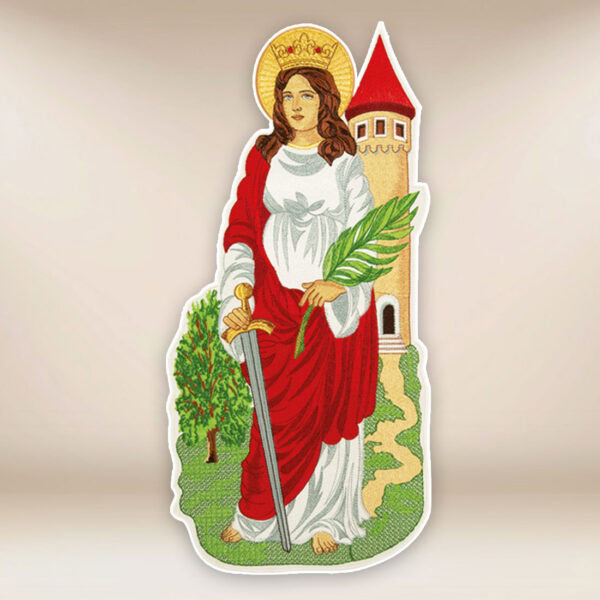 embroidered application St. Barbara