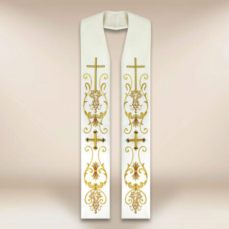 Liturgical Stole with Ecru Cross Motif