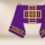 Purple embroidered humeral veil