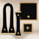 Roman Chasuble Replica Black Cross and IHS