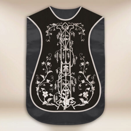 Roman Chasuble Replica Black IHS